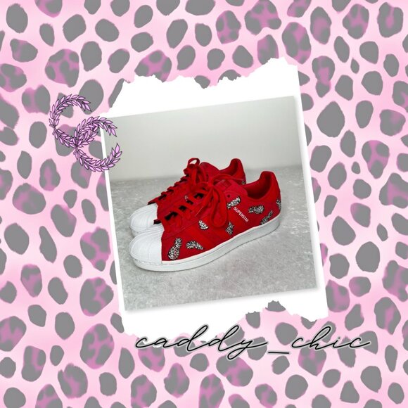 EUC adidas x The Farm Superstar Shoes - Scarlet Pineapple, Size 8.5 - Picture 1 of 14